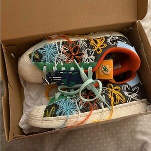 adidas Kids Sneakers with Floral Embroidery